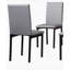 Ensemble de 4 chaises de salle à manger en similicuir et cadre en métal, gris-1248620160