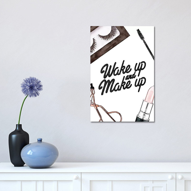 Wake Up And Make Up - Lashes & Lips by Amanda Greenwood - Print on Canvas, Wrapped Canvas
