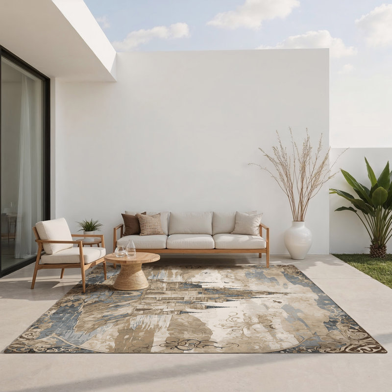 Tapis intérieur et extérieur Bannered Walls, Rectangle 1 pi 6 po x 2 pi 6 po
