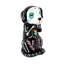 Figurine de chien squelette gothique en résine noire et blanche de 22 cm (8,75 pouces) pour la Fête des Morts.