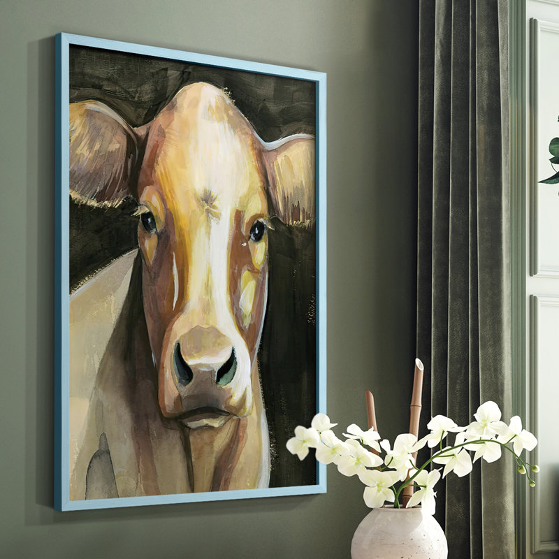 «Sweet Eyes II», reproduction encadrée - bois massif, Bleu, H 10 po x l 8 po