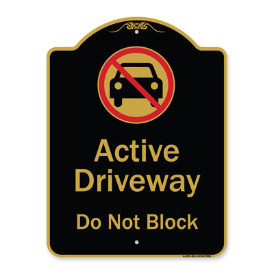 Enseigne Signmission Designer Series - Allée active, ne pas bloquer avec graphique | Enseigne architecturale verte en aluminium de gros calibre 18 po x 24 po | Protégez votre entreprise et votre commune | Fabriqué aux États-Unis