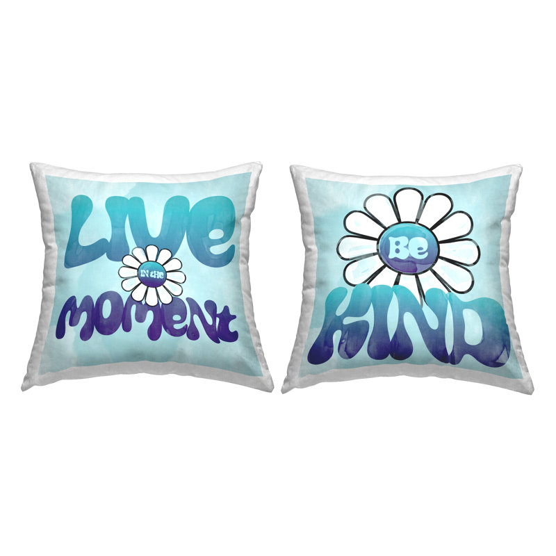 Ensemble de coussins décoratifs Groovy Daisy Statements par Katrina Craven (ensemble de 2)