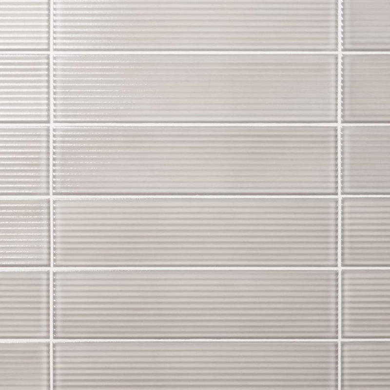 Stacy Garcia ArtBlock Fluted 4x16 Glossy Porcelain Tile, Grigio