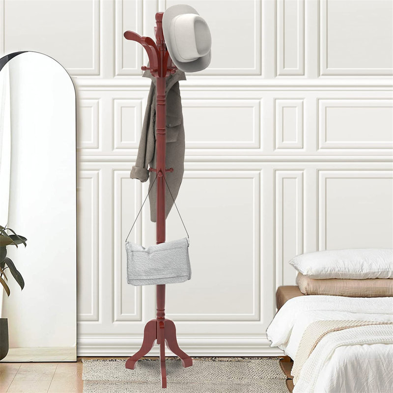 Ashima Solid Wood Freestanding 13 - Hook Coat Rack
