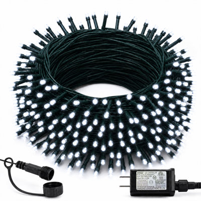 98 Ft. 300 LED Waterproof Christmas String Lights with 8 Modes, Indoor/Outdoor White Decor for Yard, Garden & Party