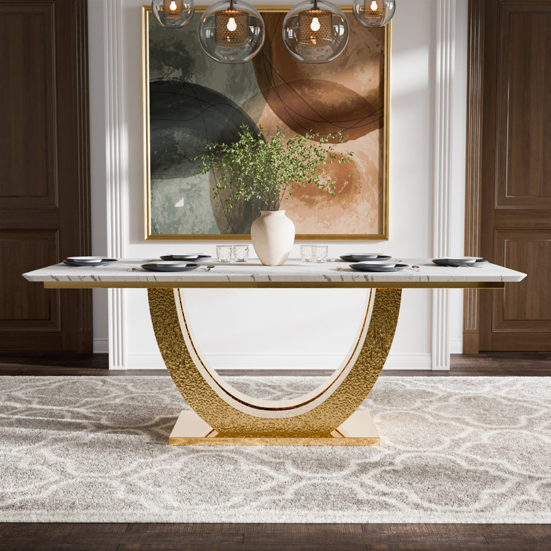 Table de salle à manger Demby, Doré