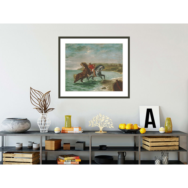 «Horses Coming Out of the Sea» par Eugène Delacroix, impression giclée sur cadre, 33.5" H x 38.72" W