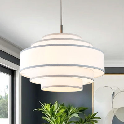 Aasim 24" 5-Light Dimmable Tiered Drum Chandelier