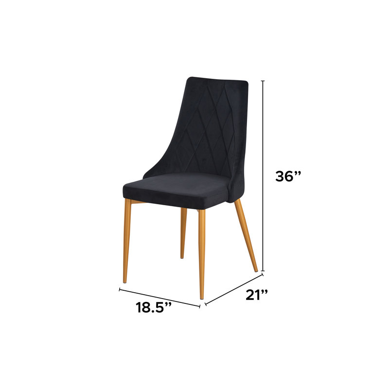 Chaise d'appoint Kaysten, Velours noir