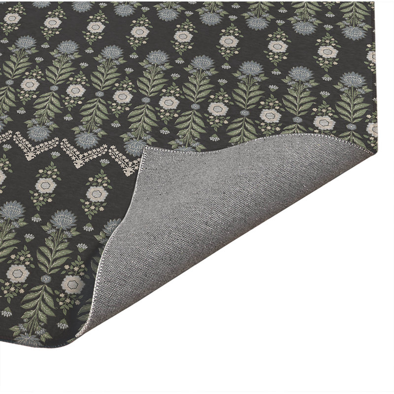 Kalina Low Profile Kitchen Mat, Charcoal, Rectangle 4' x 6'
