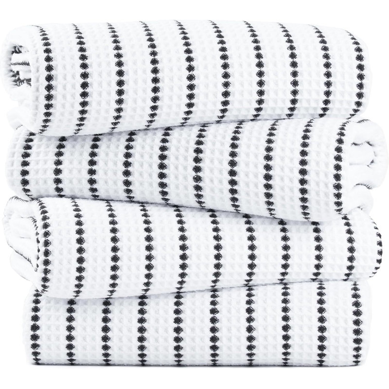 Bath Towel, White/Black