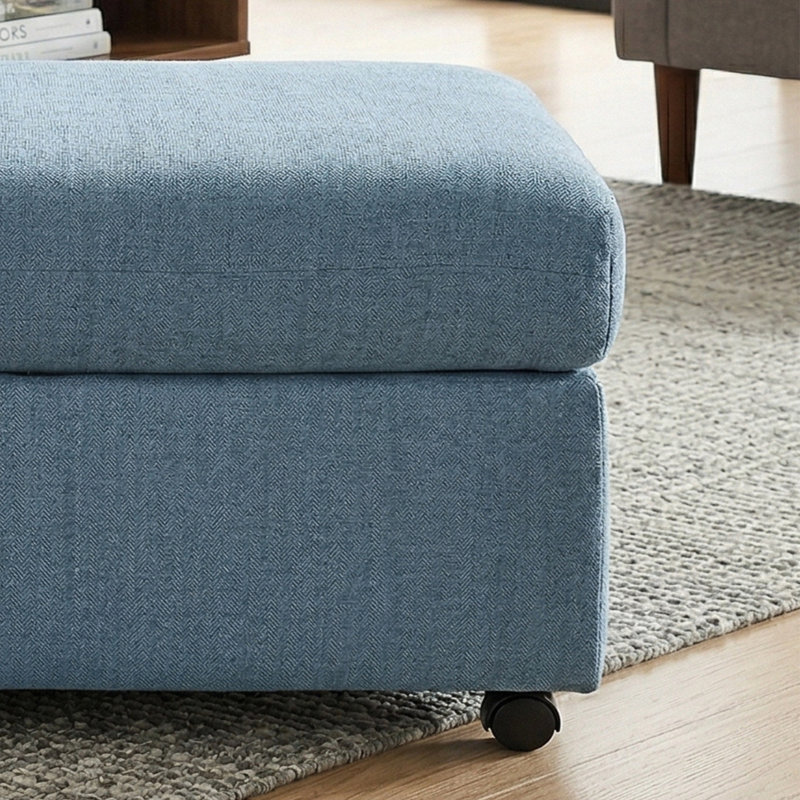 Repose-pieds rembourré Roundhill Furniture Wilson, bleu côtier, Coast Blue