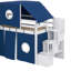 Lit mezzanine confortable avec tour amusante et tente de charme-814423820-814423821