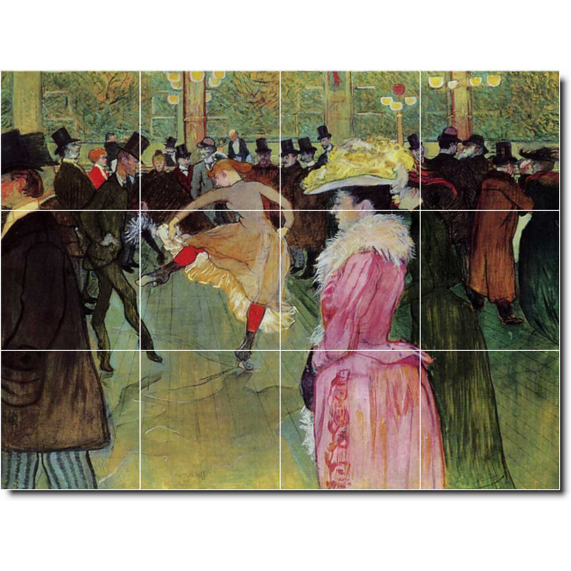 Carreau de peinture murale 48 po x 36 po 12 po x 12 po, Peinture d'Henri Henri Lautrec W08785