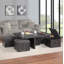 Table basse 38 po avec tabourets de rangement Moseberg