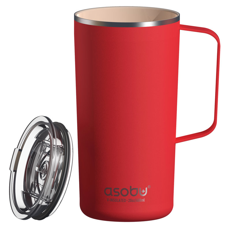 Grande tasse en acier inoxydable à double paroi, Rouge