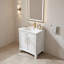 Meuble-lavabo 28 po avec lavabo - rangement autoportant moderne, tiroirs, poignées en métal, finition peinte de style Mid-Century-1060849007