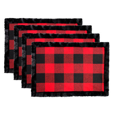 Allegonda Polyester Plaid Rectangle Placemat