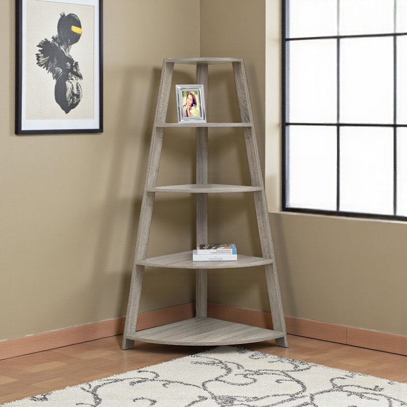 Bibliothèque à 4 tablettes Adiel au fini taupe gris, H 59,78 po x l 34,14 po x P 23,06 po