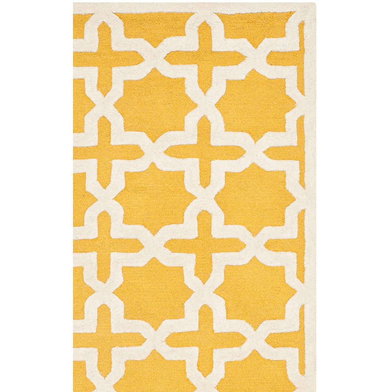 Tapis jaune en laine d'Igna, Rectangle 5 pi x 8 pi
