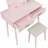Intriguing Pink Vanity Dresser With Mirror And Stool - Bedroom Part For Spacious Storage Solution-2133717330