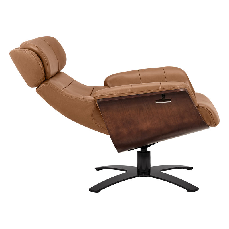Fauteuil inclinable électrique pivotant en cuir véritable, Saddle