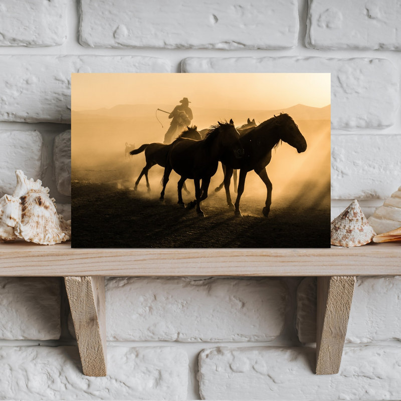 Run Between Horses by Corinne Spector - Wrapped Canvas Print, 30.48 cm H x 45.72 cm W