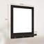 Miroir mural avec tablettes et crochets, noir-123706616