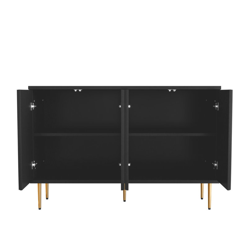Buffet 48 "avec motif de fleurs 3D, Noir, noir, noir, noir