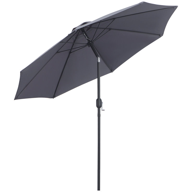 Poteet 2.7M Garden Parasol Umbrella Aluminium Frame, Grey