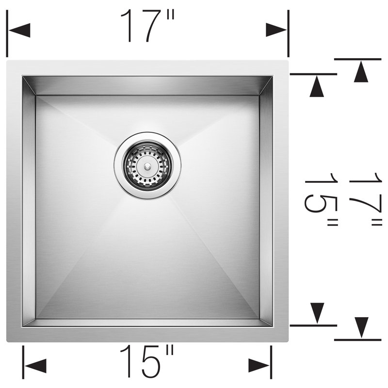 Precision R0 17" Undermount Stainless Steel Bar Sink