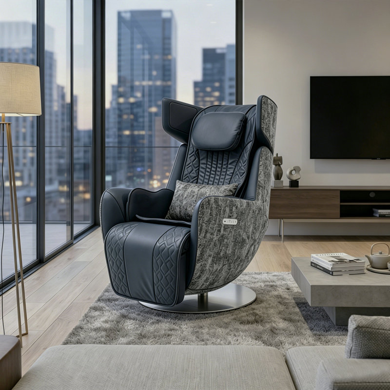 Fauteuil de massage chauffant Nouhaus, Bleu minuit