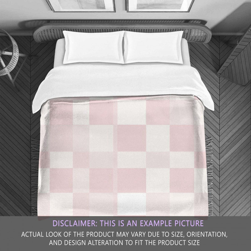 Checkered Comforter, Twin Extra Long Comforter, Pink/White Checkered