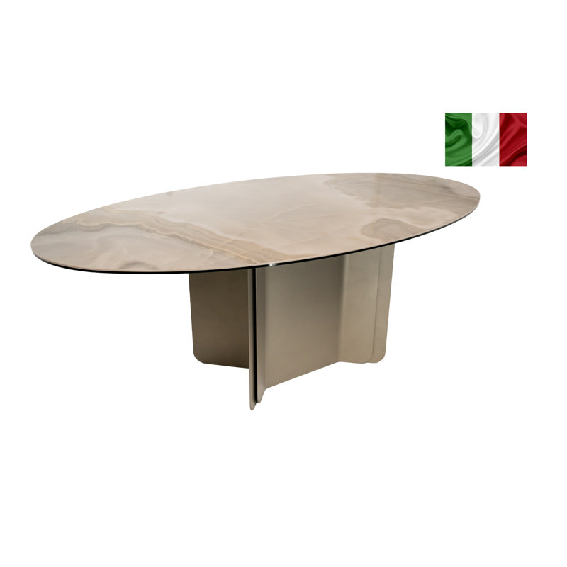 Antwaun Oval Metal Base Dining Table
