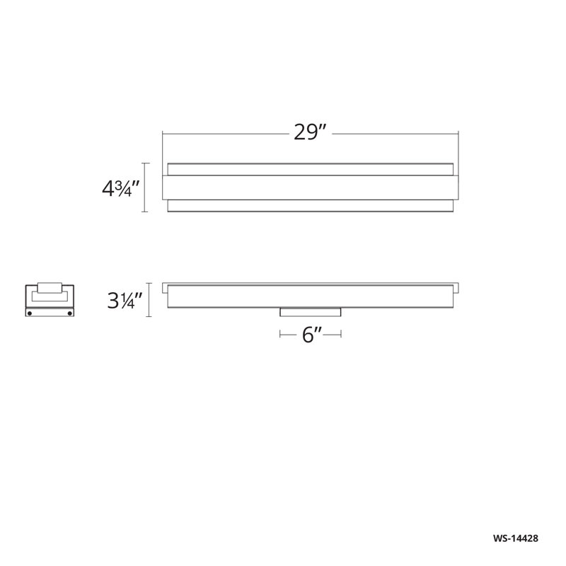 Applique murale pour salle de bain à DEL à intensité variable de 28 po avec cristal Posh, Nickel brossé
