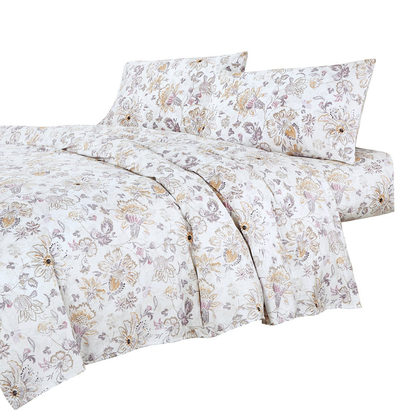 Jcrown 3-4 Piece Printed Sheet Set, Twin Sheet Set with 1 Pillowcase