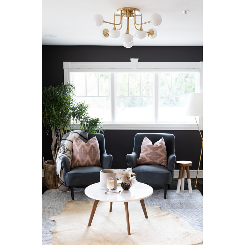 Fleming 8 Light Semi Flush, Aged Brass