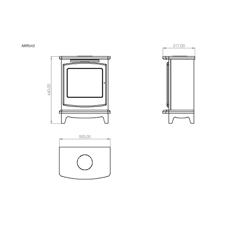 Mitford Suncrest 50cm W Paint Electric