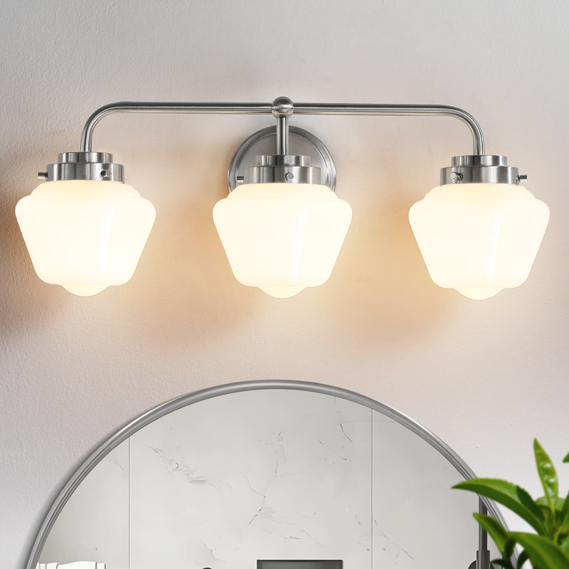 Éclairage pour salle de bain 3 lumières à intensité variable, Nickel brossé