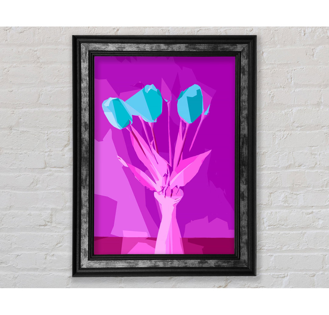 Gerahmtes Wandbild Pop Art Tulips