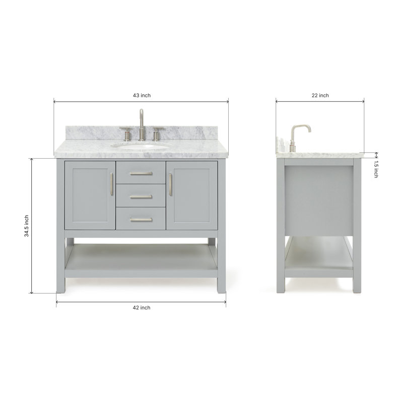Bayhill 43'' W Single Vanity, Gray