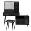 Coiffeuse de maquillage rétractable avec miroir à DEL, armoire, ports de charge et tabouret Philip-115330407