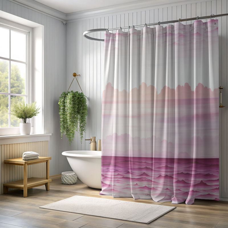 Rideau de douche Pink Glow - Premium, H 74 po x l 71 po
