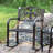 French Floral Cast Iron and Steel Outdoor Rocking Chair