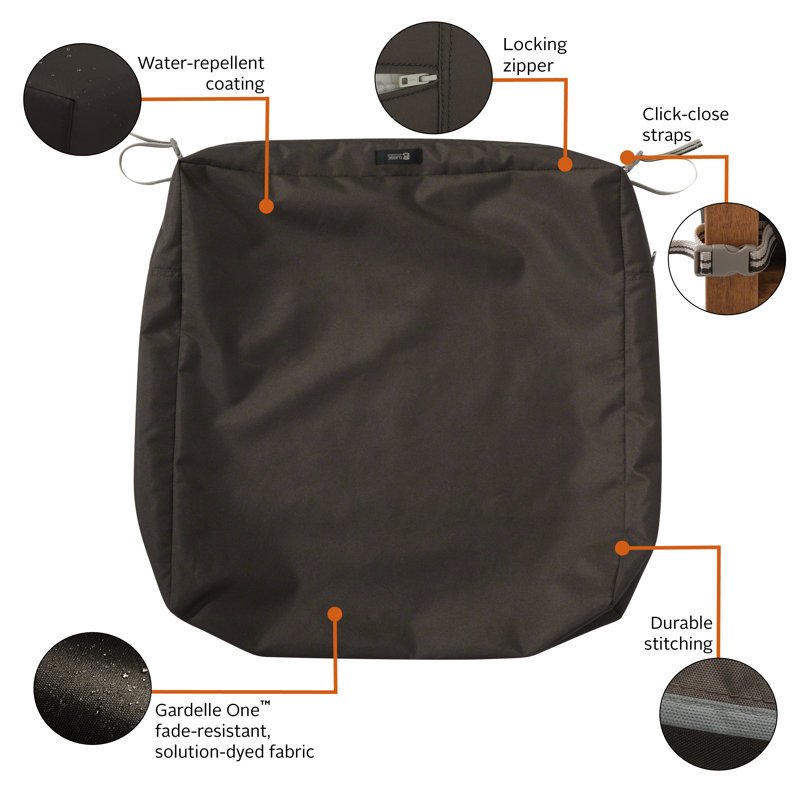 Jaylon Outdoor Dining Chair Cushion Cover, Espresso, 25" W x 25" D