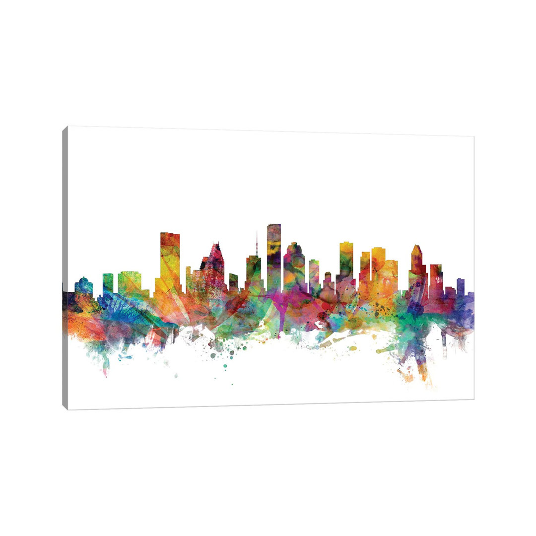 Houston, Texas Skyline by Michael Tompsett - Wrapped Canvas Gallery-Wrapped Canvas GiclÃ©e
