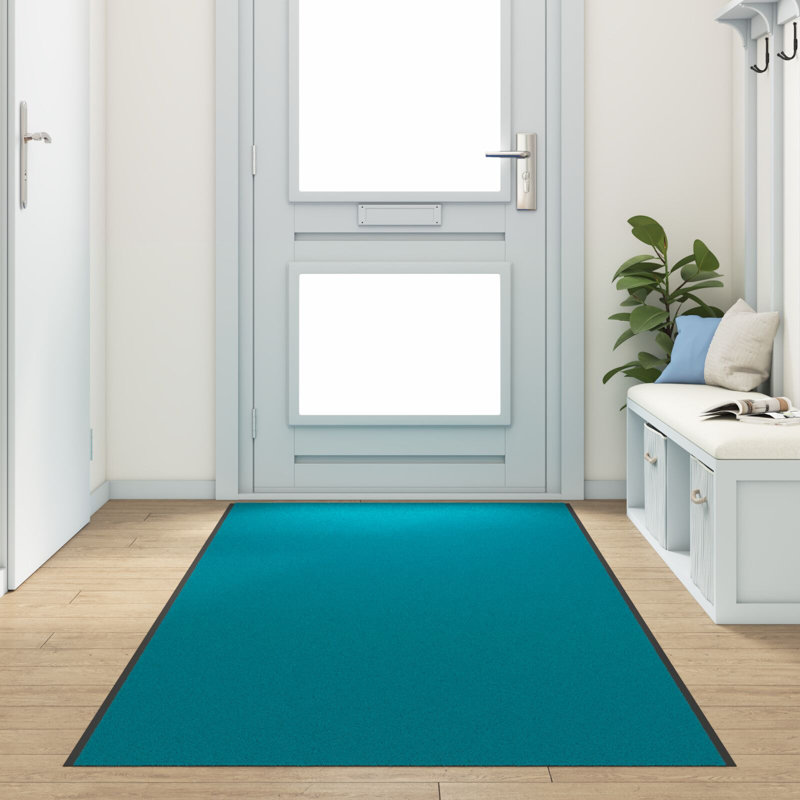 vidaXL Doormat Washable Home Barrier Welcome Rug Multi Sizes Multi Colours, 120cm W x 350 cm L, Cyan