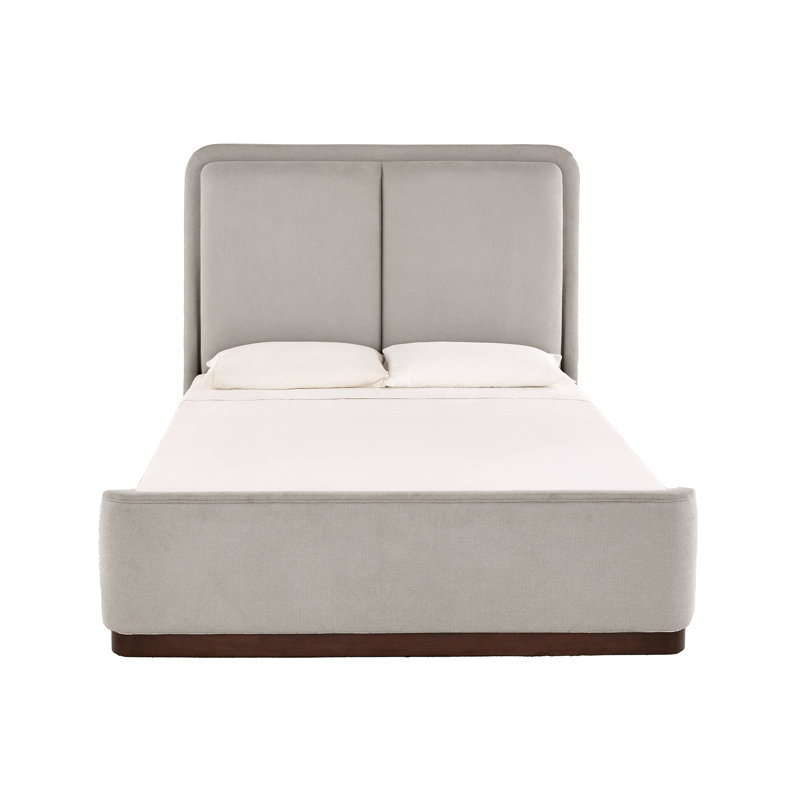 Lit plateforme tapissier en tissu Ingomber , Grand, Gris