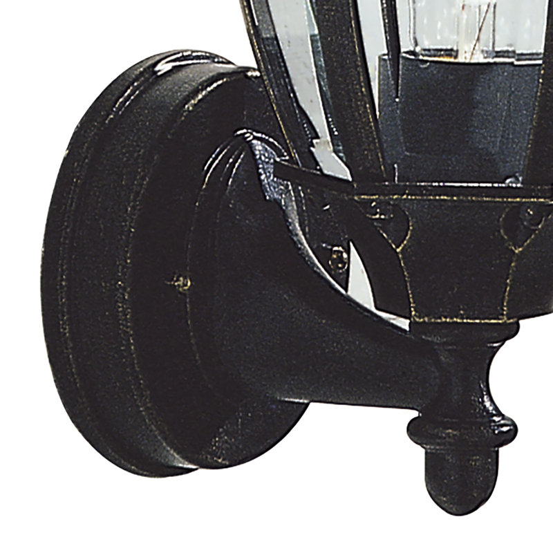 Lundberg Outdoor Wall Lantern, Black / Gold